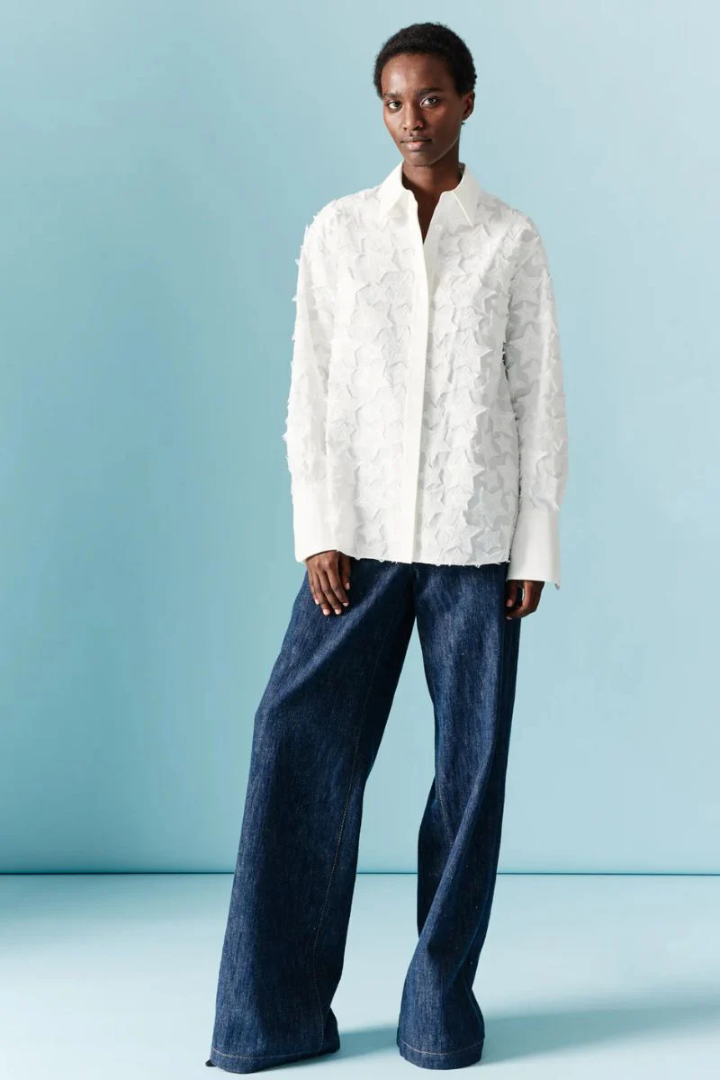 3D Star Embroidered Blouse - Image 4