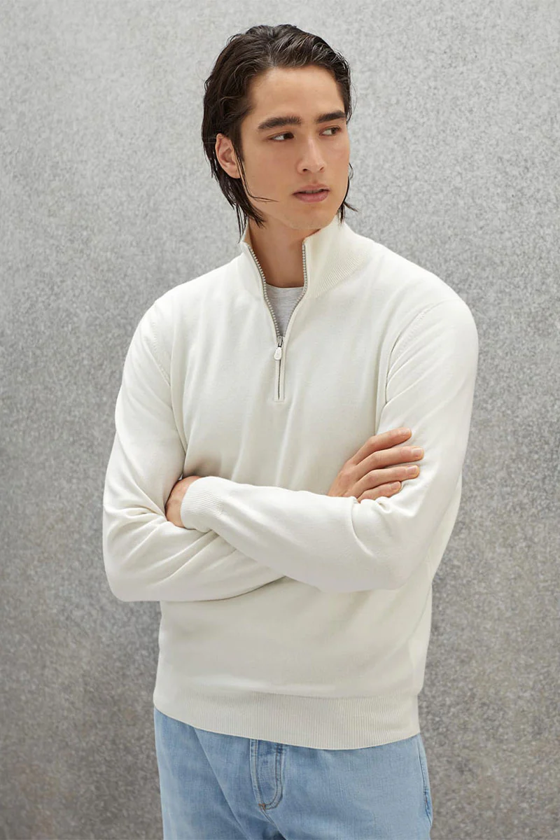 Cashmere Quarter Zip Sweater - Image 5