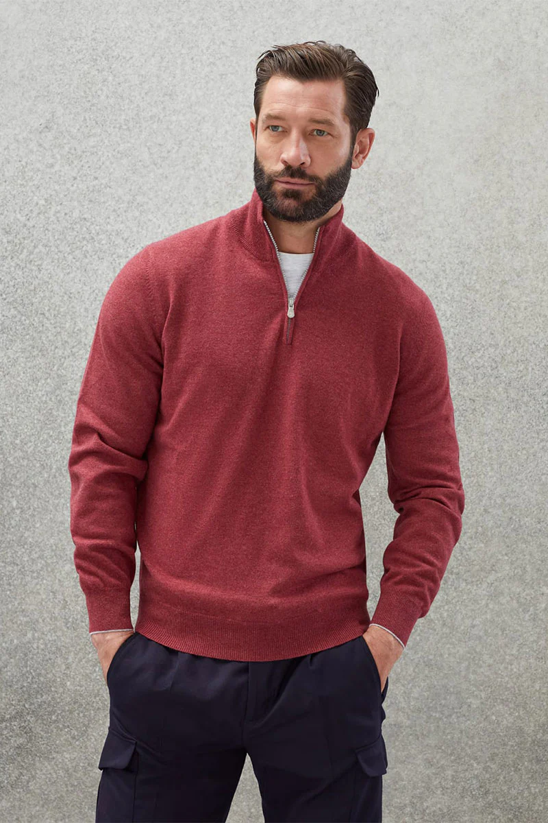 Cashmere Quarter Zip Sweater - Image 7
