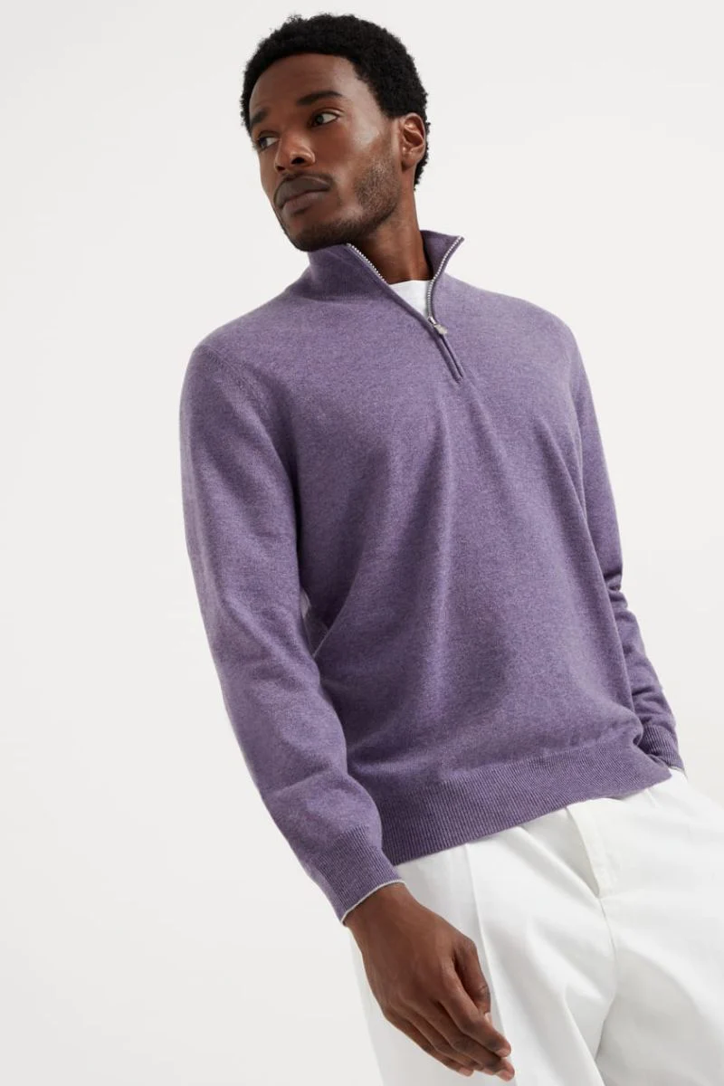 Cashmere Quarter Zip Sweater - Image 3