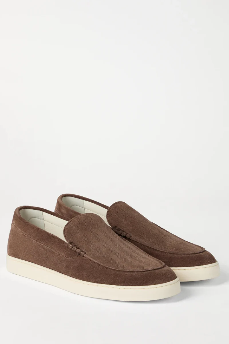 Chevron-Effect Suede Loafers - Image 3