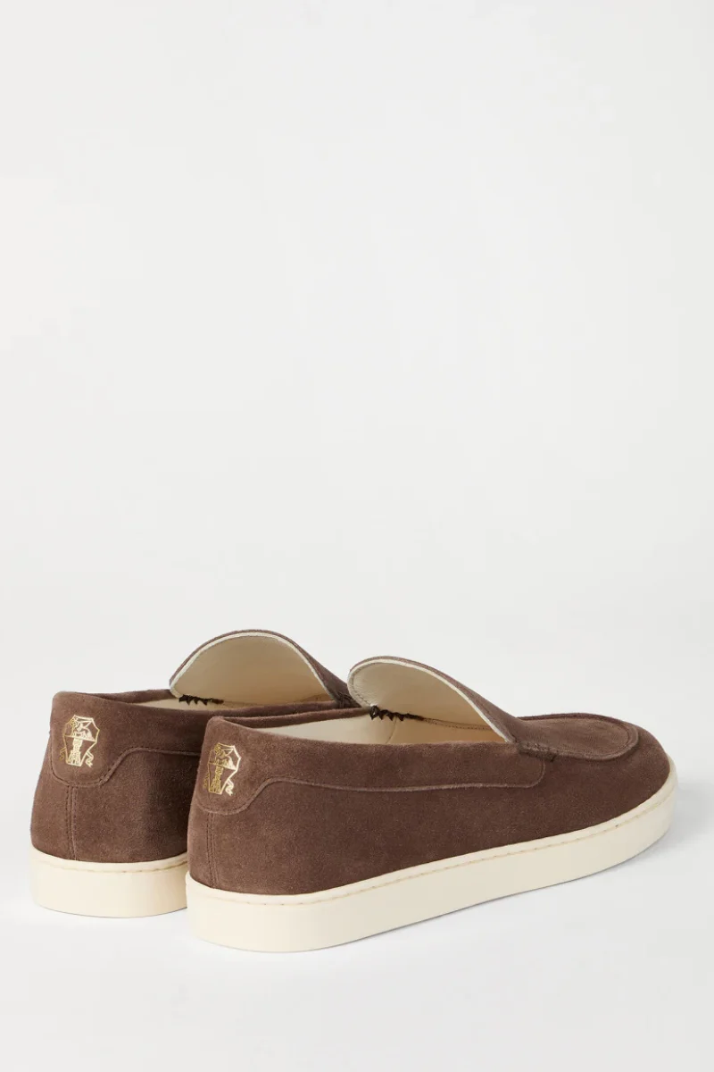 Chevron-Effect Suede Loafers - Image 4