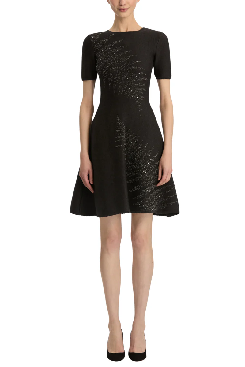 Fern Embroidered Knit Dress