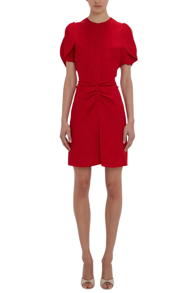 Gathered Waist Mini Dress