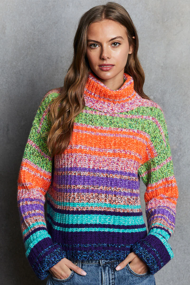 Gradient Marled Cowl Neck - Image 2