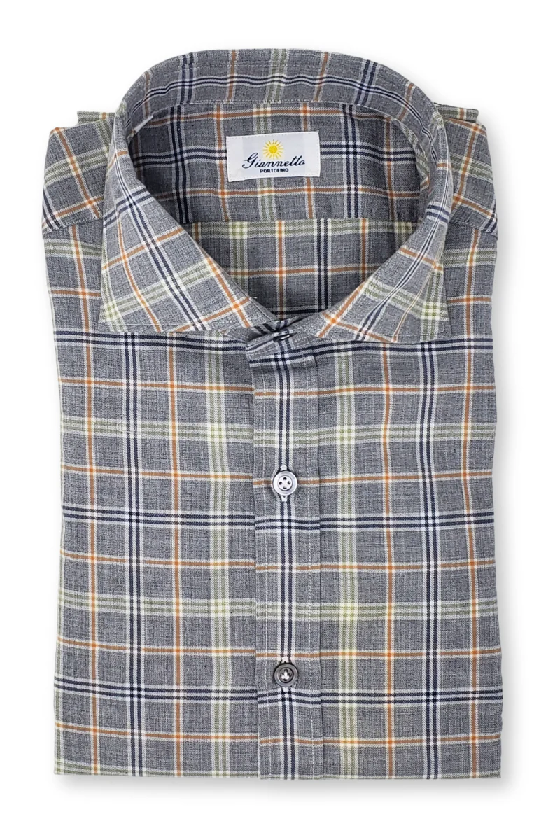 Grey Blue Plaid Shirt
