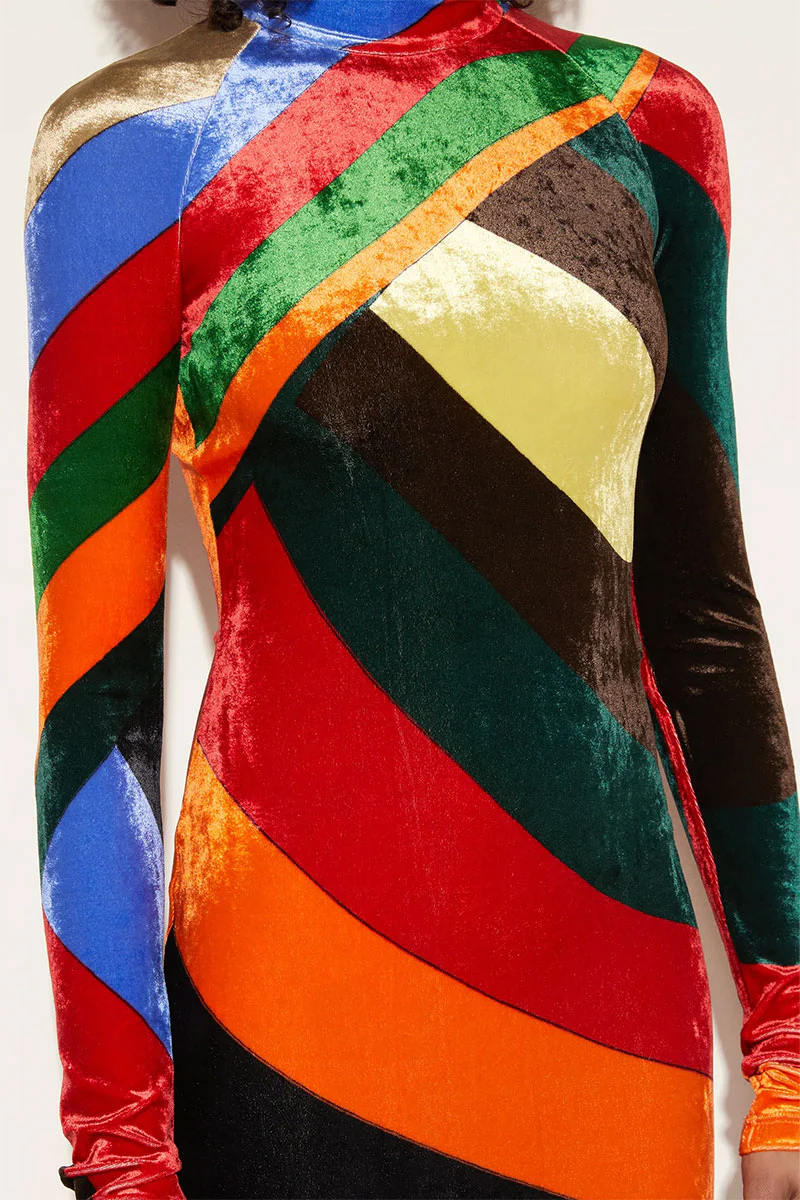 Iride-Print Velvet Dress - Image 4