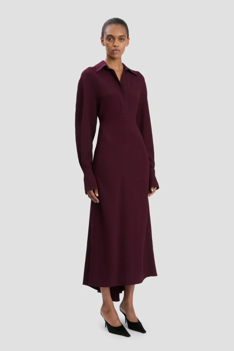Polo Collar Midi Dress - Image 2
