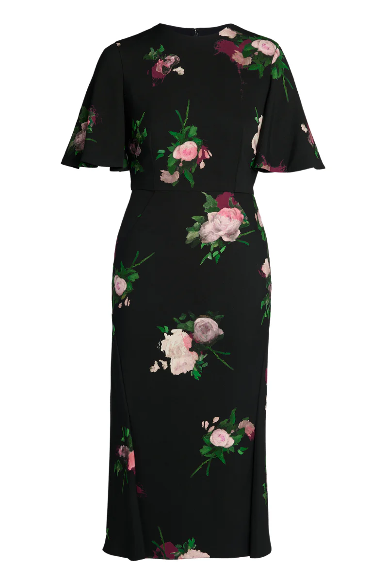 Flutter Sleeve Midi Dress