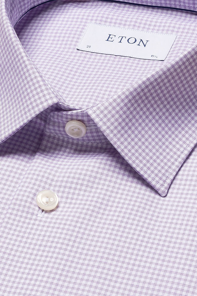 Slim Fit Micro Check Twill Shirt - Image 2