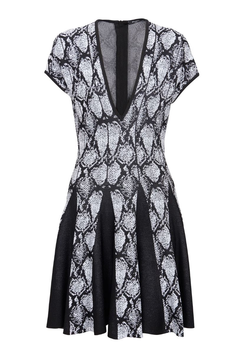 Snakeskin Jacquard Dress