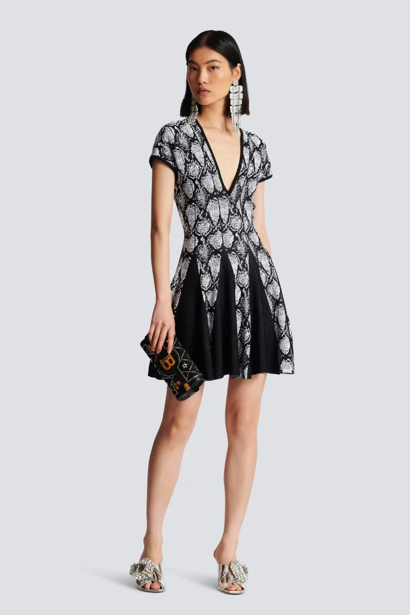 Snakeskin Jacquard Dress - Image 2