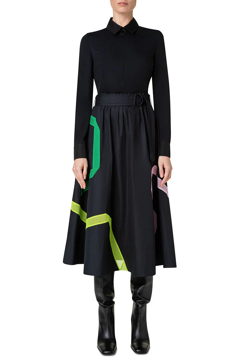 Techno Mesh Tape Intarsia Dress - Image 4