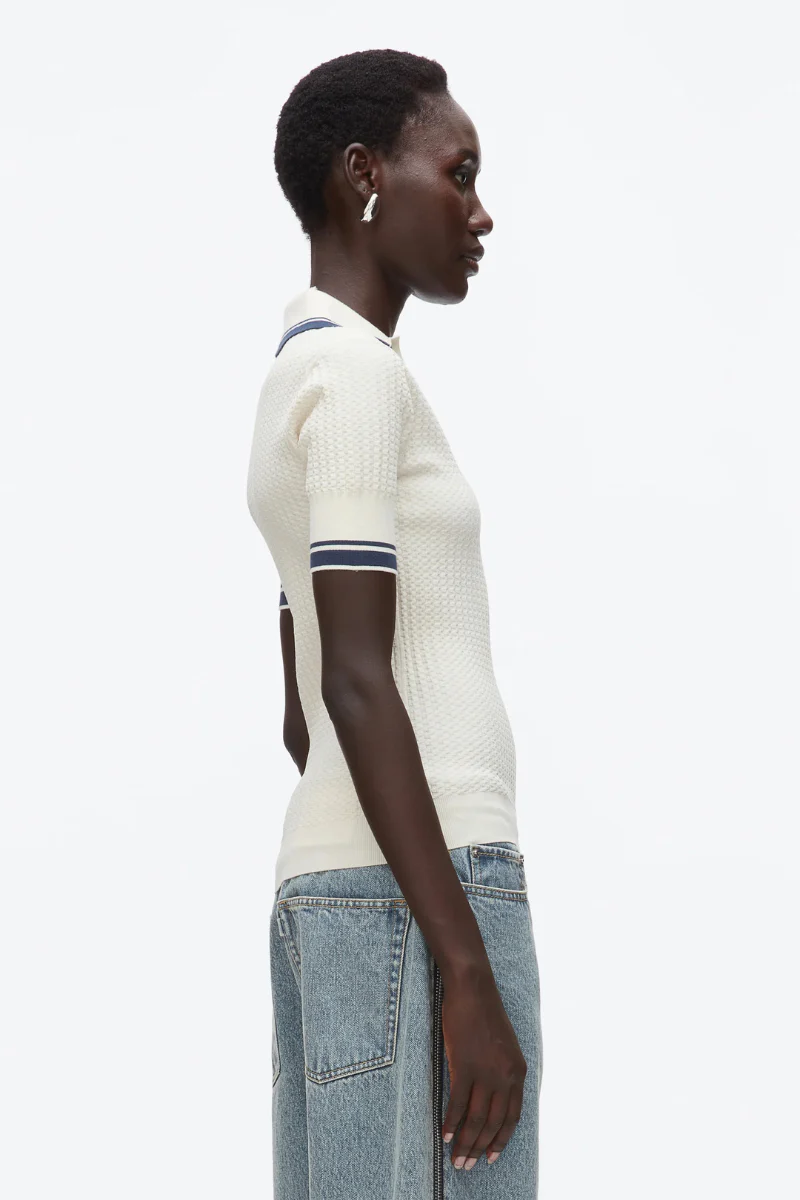 Textured Rib Fitted Polo - Image 3