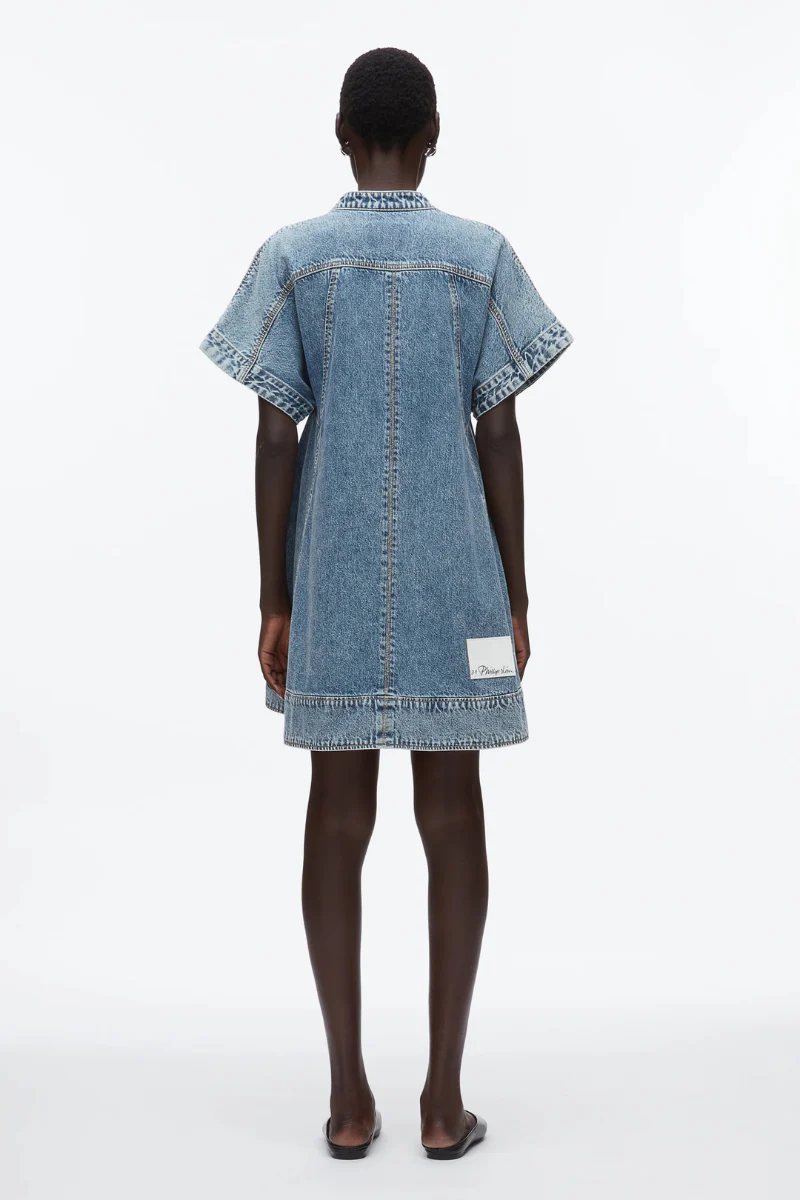 Trapeze Light Denim Dress - Image 5