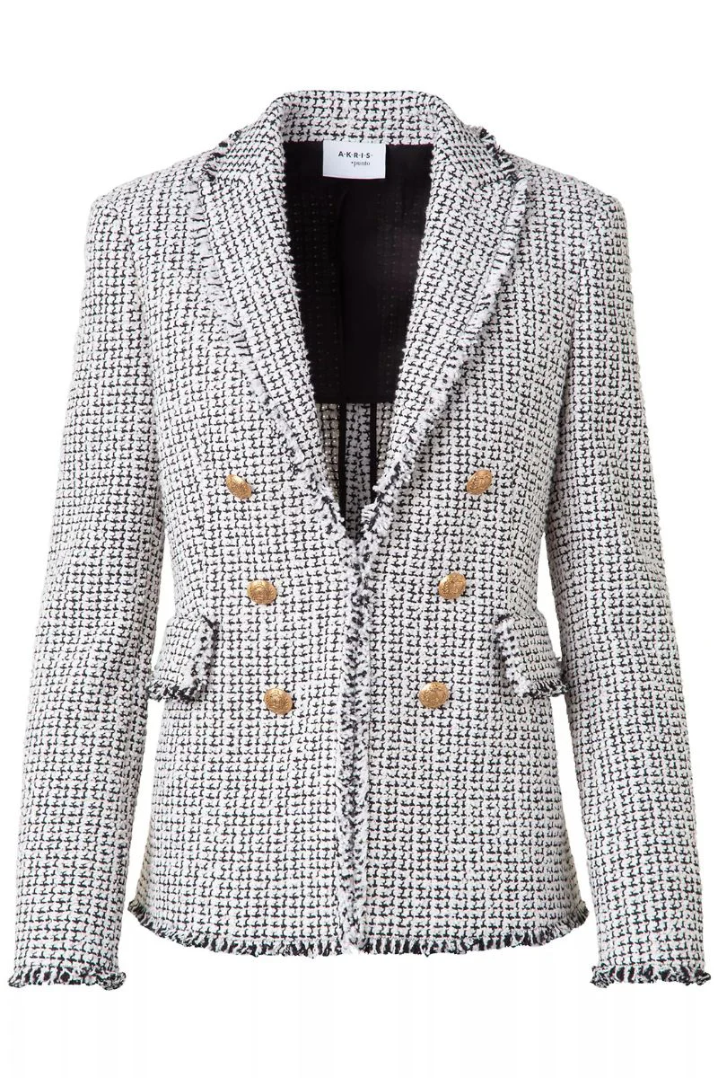 Tweed Double-Breasted Blazer - Image 4