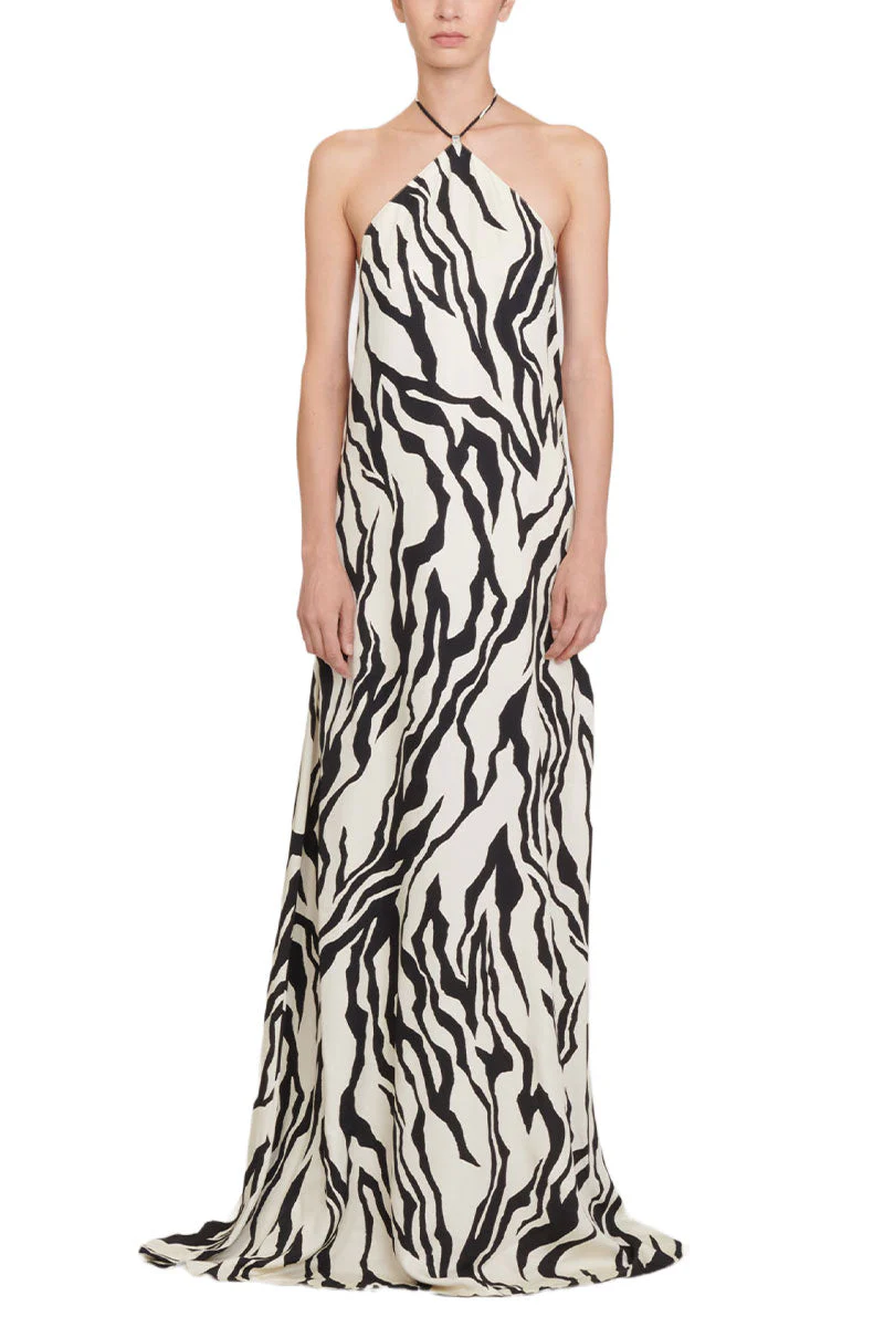 Zebra Print Long Dress